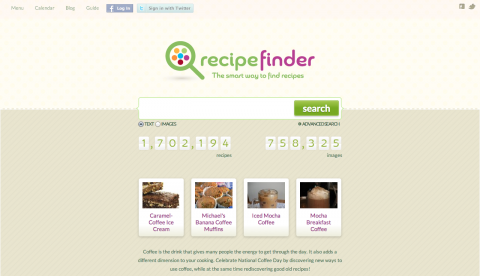 Recipe Finder Home Page